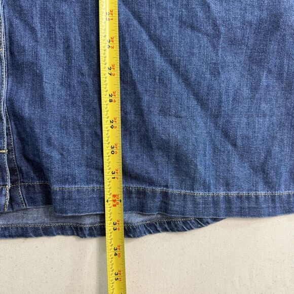 Guess Denim Longline Shirt Dress Women Oversize Small Light Medium Wash $98 NWT - Picture 7 of 9